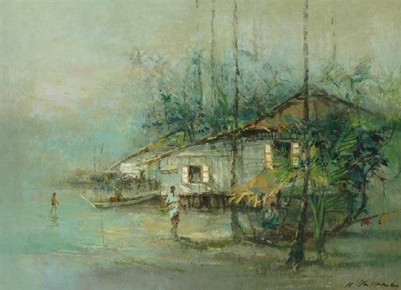 Malay Village Pulau Tukong off Changi by Choo Keng Kwang, 1974
