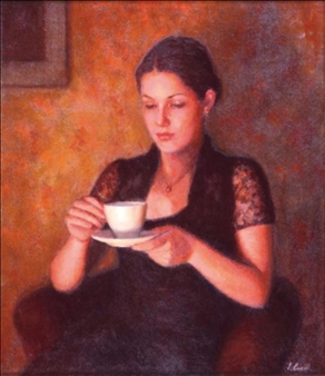 GIRL WITH TEACUP - James Cahill