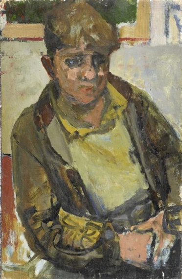 STUDY OF A BOY WITH CLASPED HANDS (recto) ; PORTRAIT OF A LADY (verso) by Joan Kathleen Hardy Eardley