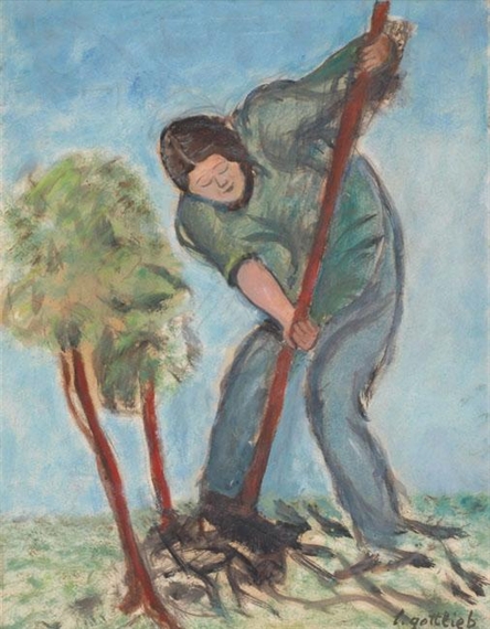 Female Farmer in the Field by Leopold Gottlieb