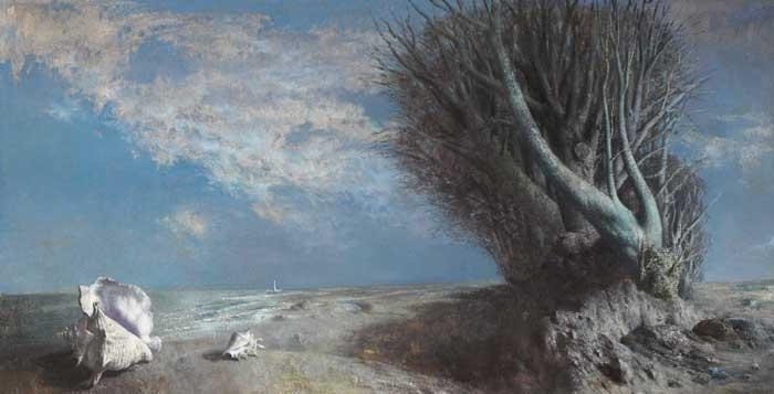 Artwork by Patrick Hennessy, THE LEGEND AND THE SEA, Made of oil on canvas laid on board