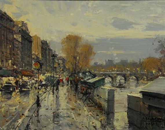PARIS BOULEVARD ALONG THE SEINE by Juan Bayón Salado