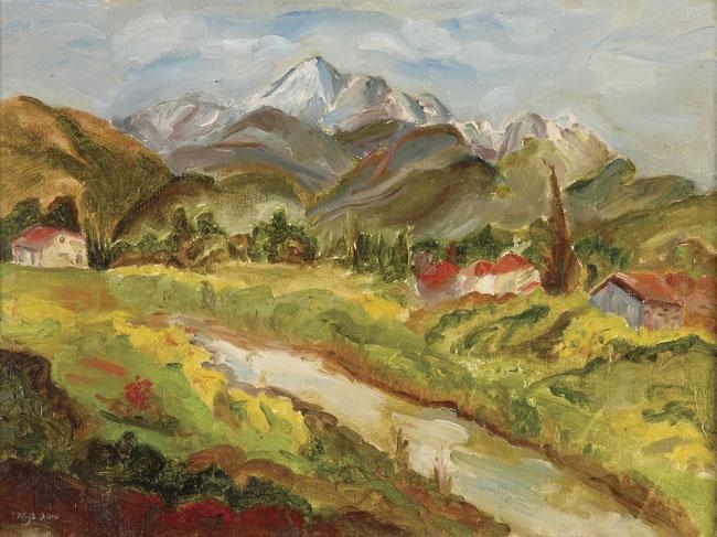 Artwork by Sima Ben Ari, A View to the Hermon, Made of Oil on canvas