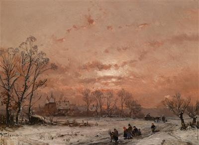 Adolf Stademann | Winter Landscape at Sunset | MutualArt