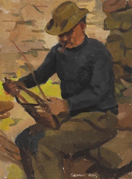SEAMUS WORKING WICKER by Diarmuid O'Ceallachain
