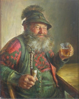 MAN IN BAVARIAN COSTUME, TAVERN SCENE - Hrvoj Melkus