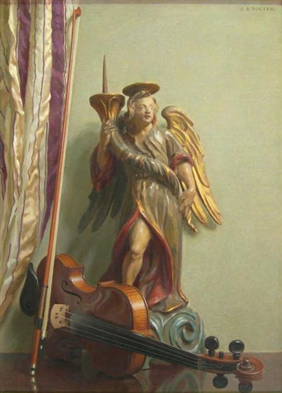 STILL LIFE WITH BAROQUE FIGURE by John Bulloch Souter