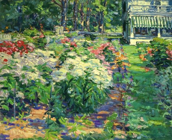 Artwork by Frank Townsend Hutchens, The Flower Garden, Made of Oil on canvas