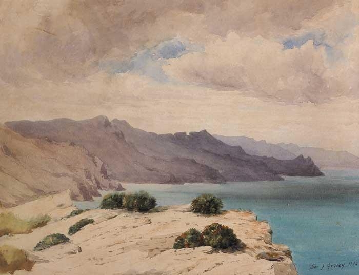 Artwork by Theodore James Gracey, COASTAL LANDSCAPE, Made of watercolour