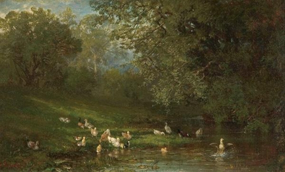 Frederick Rondel | Ducks by a Pond | MutualArt