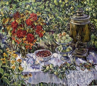 Still life with red flowers - Natalya Suvorova