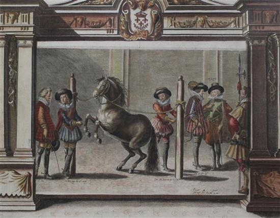 4 works: Riding school; Equestrian subjects by French School, 17th Century, 17th century