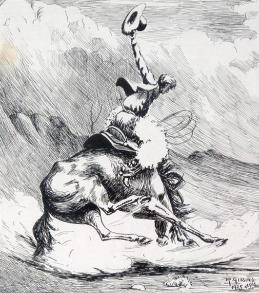 COWBOY ON A BUCKING BRONCO