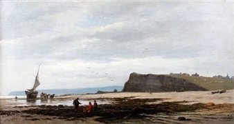Gathering kelp on the shore - Erskine Neimann