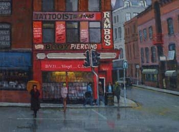 David Edwards | Street scene with figures | MutualArt