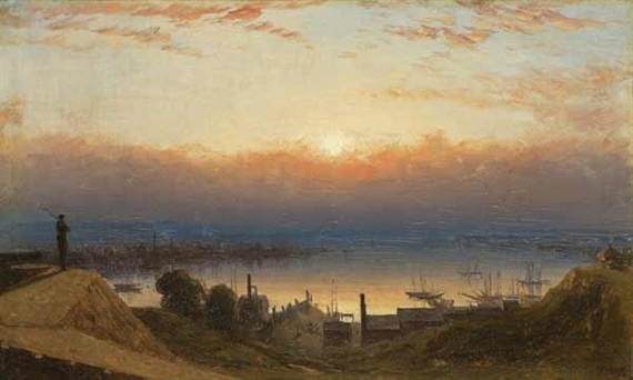 The Basin of the Patapsco from Federal Hill, Baltimore by Sanford Robinson Gifford, Circa 1861-1863