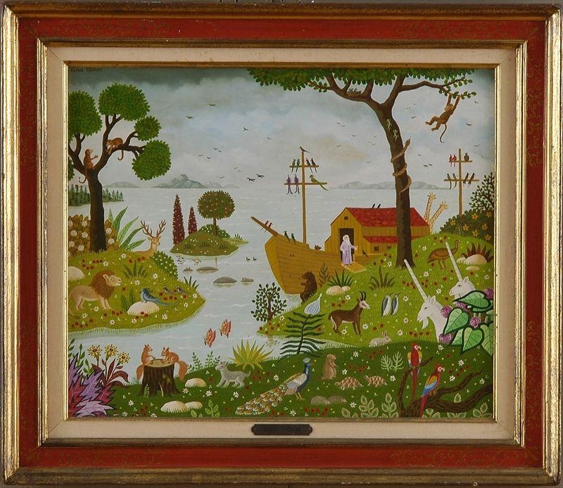 Artwork by Alain Thomas, L' ARCHE DE NOÉ, Made of Oil on masonite