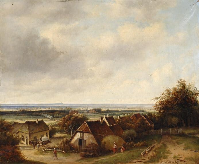 Pieter George Westenberg | A view of a coast with farms | MutualArt