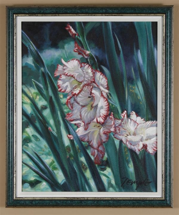Artwork by Steve Temple, Floral Still Life of Gladiolas, Made of OIL ON CANVAS
