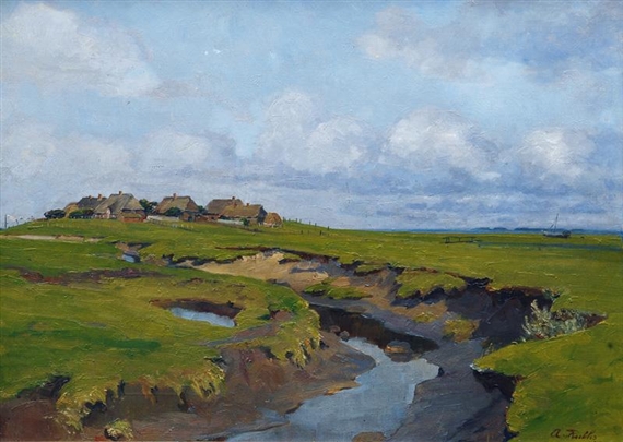 Dwelling Mound on a Holm by Amelie Ruths, 1937