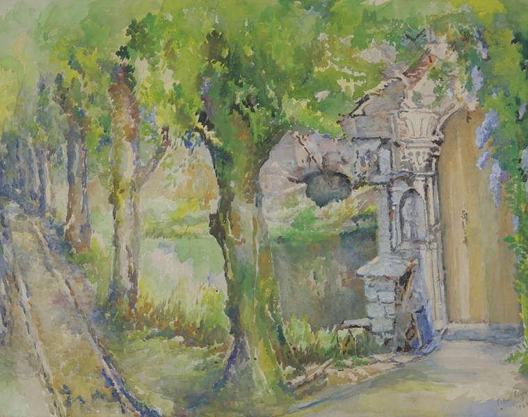 Artwork by Edward Lagaert, Porch, Made of Watercolour