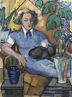 Woman with a cat Picture