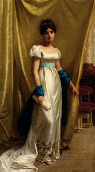 Marie Wandscheer | Young woman in evening gown | MutualArt