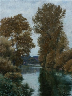 ALONG A RIVER IN CLAMECY, NIEVRE, BURGUNDY, FRANCE - Albert Mauguiere