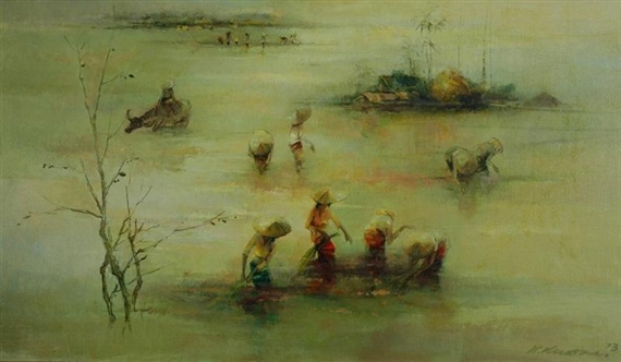 Padi Planting by Choo Keng Kwang, 1973