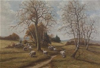 Sheep in the Meadow - H. Rupprecht