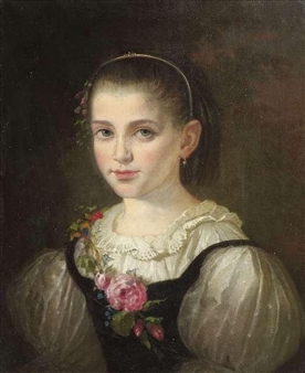 Portrait of a young girl - Moritz Adler