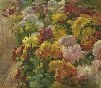 Le massif de chrysanthèmes by Georges Jules Ernest Binet, circa 1905