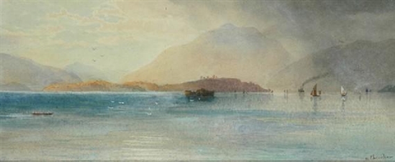 Lake View with Boats by Nicolas Chevalier