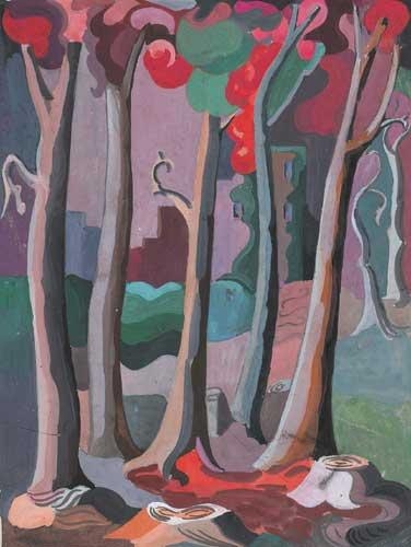 TREES IN A LANDSCAPE by Sylvia Cooke-Collis