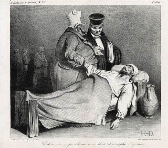 Celui-là, on peut le mettre en liberté! by Honoré Daumier, 1834