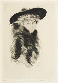 French School, 19th Century | Portrait de femme au chapeau | MutualArt