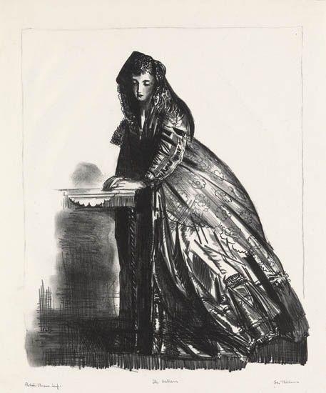 Artwork by George Bellows, The Actress, Made of Lithograph