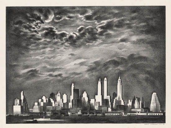 Storm over Manhattan by Louis Lozowick, 1935