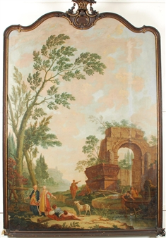 Gentilshommes et bergers dans un paysage italianisant avec ruines - Paul De Cock