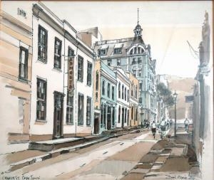 Artwork by Don Adair, Church Street & Stellenbosch, Made of Mixed media on paper