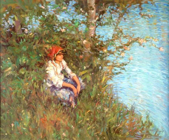 Sat by the riverside by Ken Moroney
