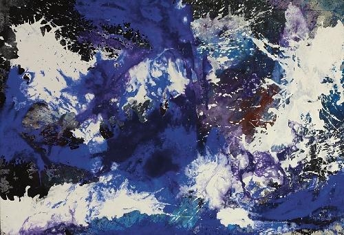 Unruhiges Blau-Weiss by Fred Thieler, 1991