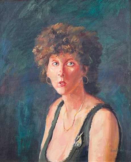 Portrait of a young woman by Robert Lenkiewicz