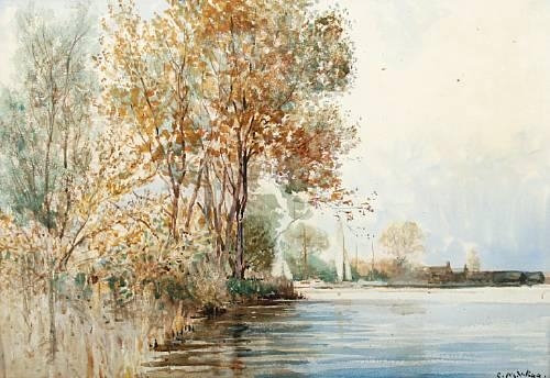 Yachts on the Broads at Lowestoft by Charles Mayes Wigg