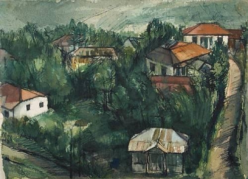 Artwork by John Edward Croney, 11 works: Sketches from East Bengal and the artists wartime travels, Made of pen and ink