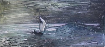 Sailing boat in the moonlight, and 5 more works - John Edward Croney