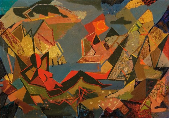 Figure amongst rocks by Willy Boers, 1946