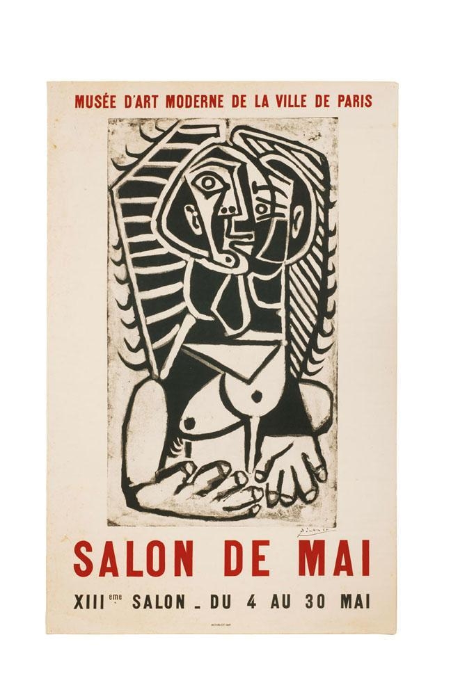 2 works: Salon de Mai print and scarf by Pablo Picasso