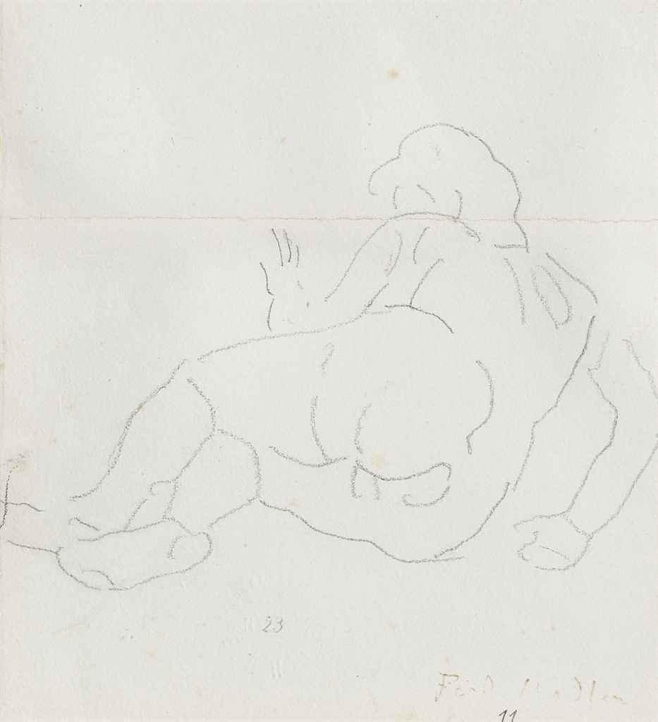 Artwork by Ferdinand Hodler, Studie zur 'Liebe', Made of pencil on paper
