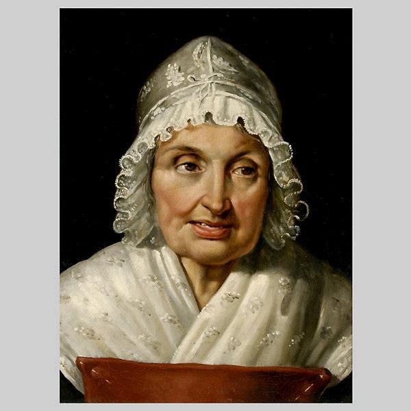 Portrait of Woman with White Bonnet by German School, 19th Century, 19th century